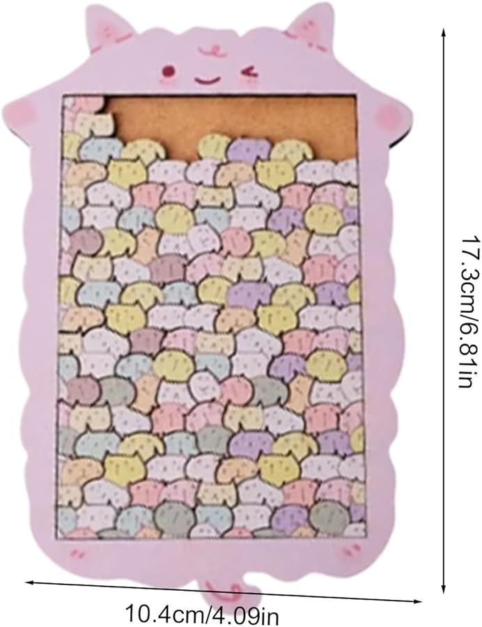 لغز خشبي على شكل قطة بألوان الأغنام 17 قطعة 3x10 4 سم لعبة سفر للأطفال - Image 3